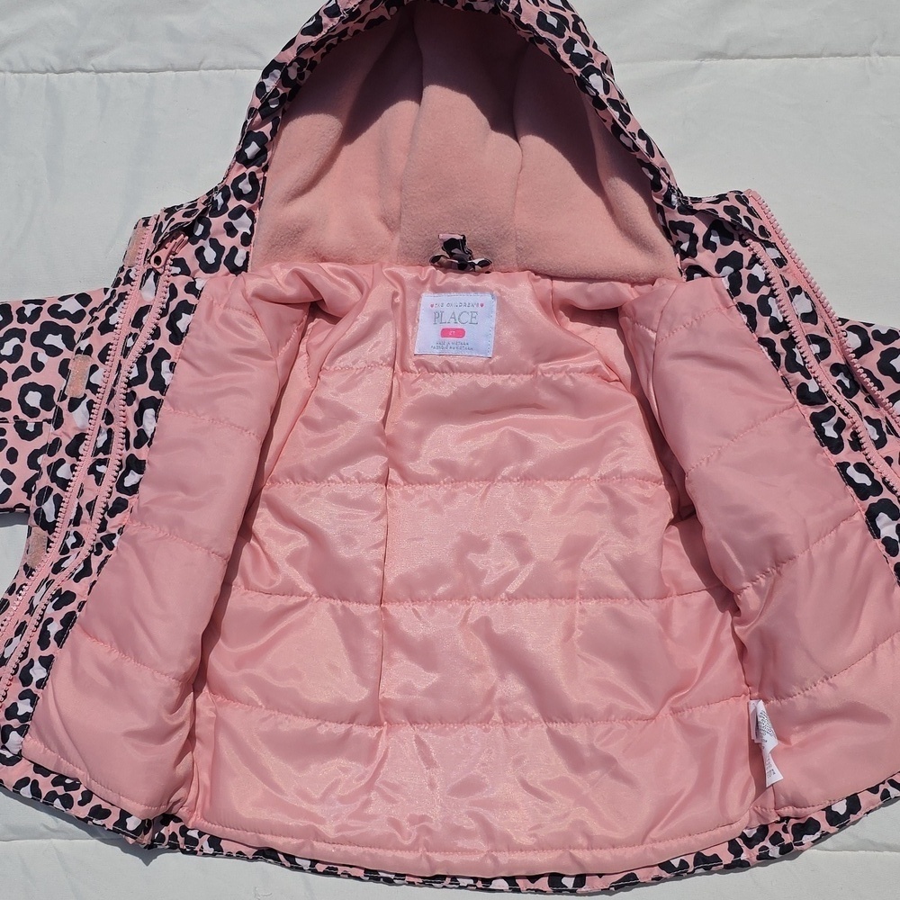 The Childrens Place -Pink Leopard Print Hooded Jacket. Size 2T. NWOT - Picture 3 of 8